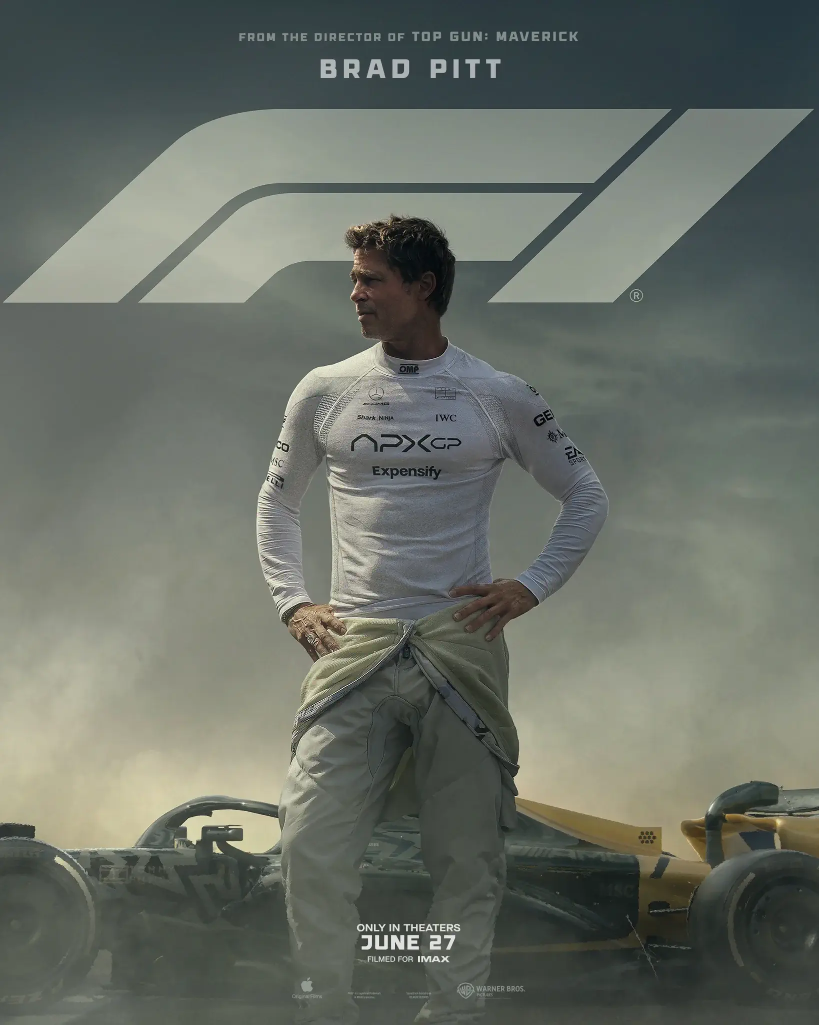 F1 filme trailer, Brad Pitt F1, Damson Idris F1, Joseph Kosinski F1, Lewis Hamilton F1, F1 elenco, F1 filmagens, F1 trilha sonora, F1 lançamento, F1 cenas de ação